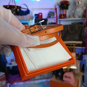 Hermès Natural Chamonix Behapi Triple Tour Bracelet Palladium Hardware w/Box